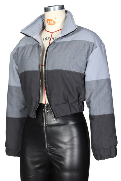 Color-block Puffer Jacket