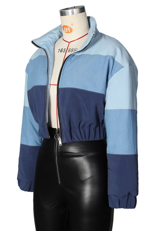 Color-block Puffer Jacket