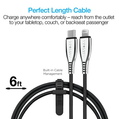 Naztech Titanium USB-C to Lightning Braided Cable