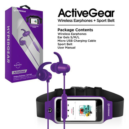 HyperGear ActiveGear Wireless Earphones & Belt