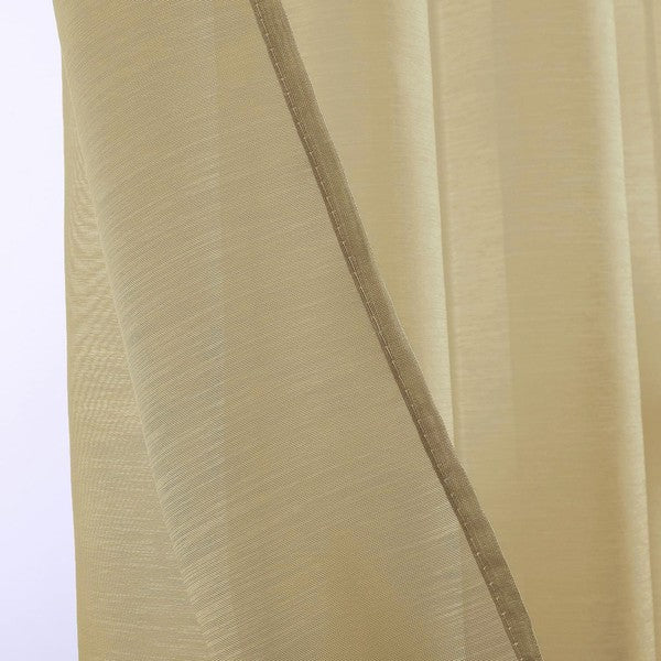 Gold Sheer Window Grommet Curtain Set