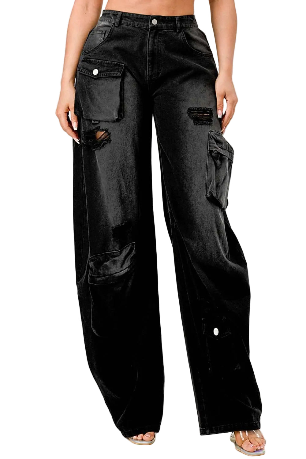 Black Taylor Washed Distressed Jean