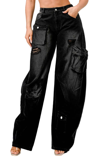 Black Taylor Washed Distressed Jean