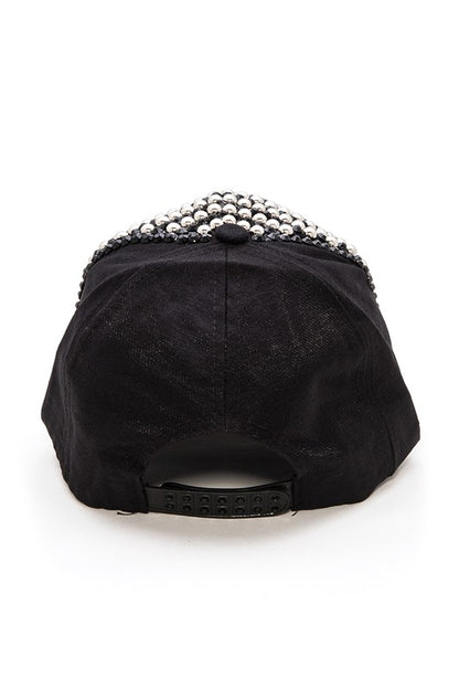 Rhinestone And Studded Fashion Cap