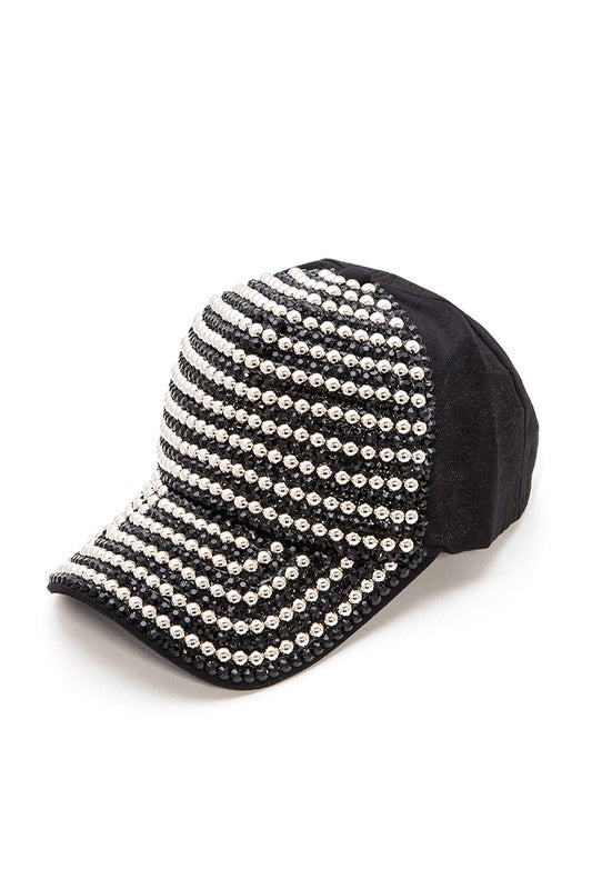 Rhinestone And Studded Fashion Cap