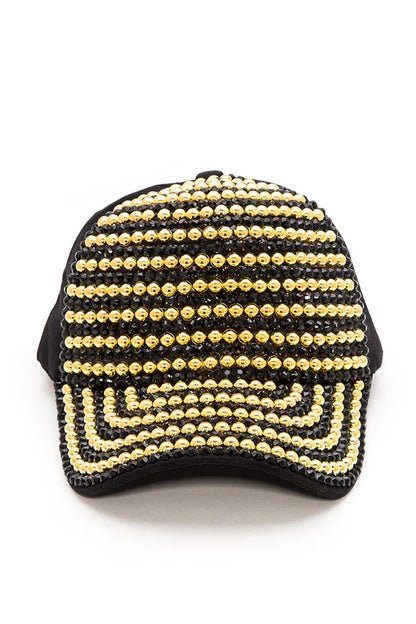 Rhinestone And Studded Fashion Cap