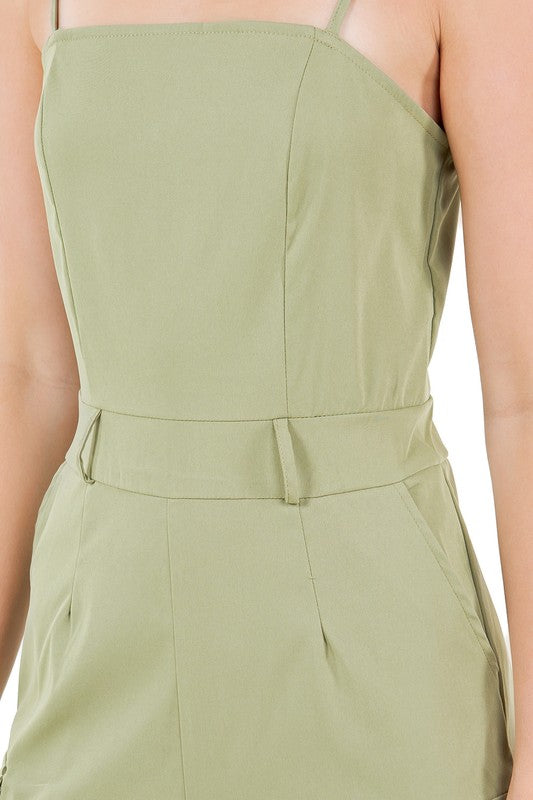 Sleeveless Cargo Jumpsuit