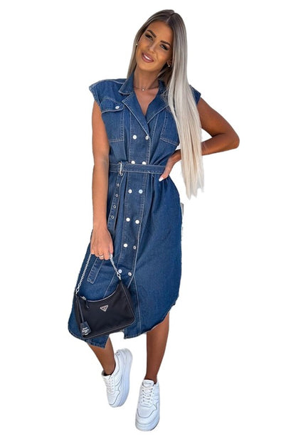 Long Denim Vest Dress