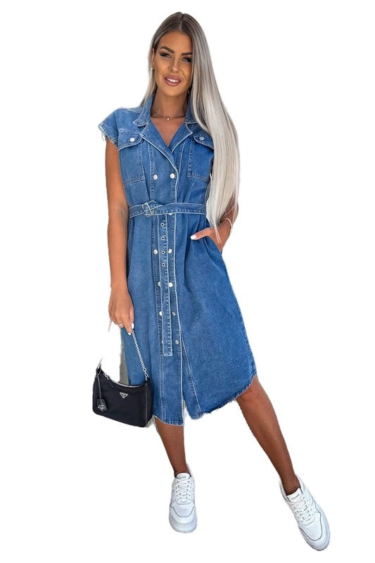 Long Denim Vest Dress