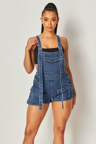 Denim Short Overalls