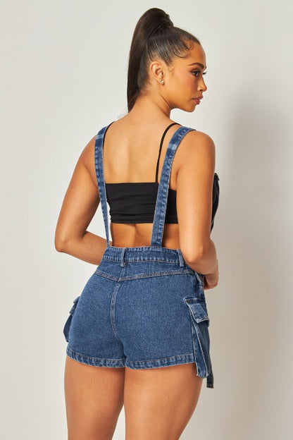 Denim Short Overalls