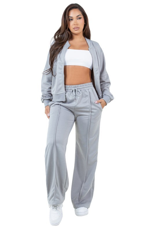 Casual Sweat Suit Two Piece Set