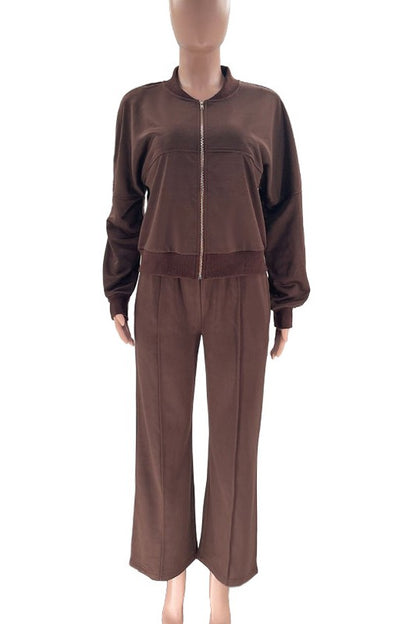 Casual Sweat Suit Two Piece Set