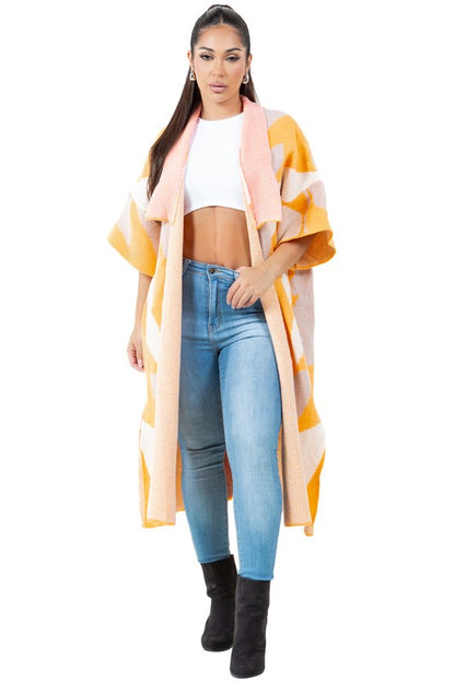 Longline Cardi Knit Front Cardigan