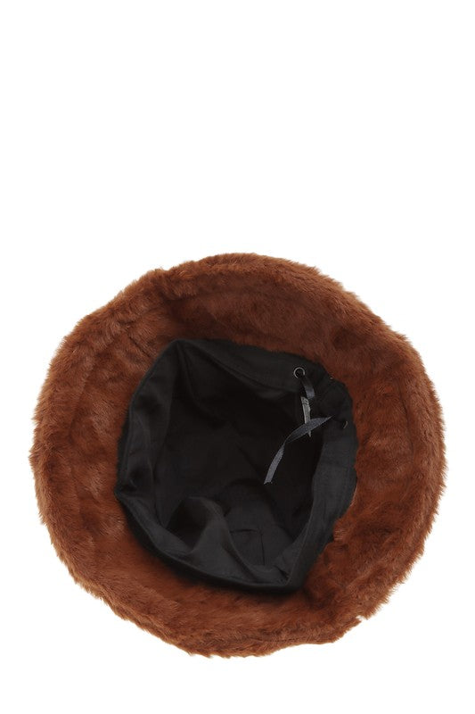 Solid Color Fur Bucket Hat