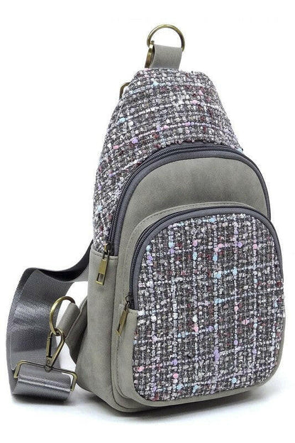 Tweed Sling Bag Backpack.