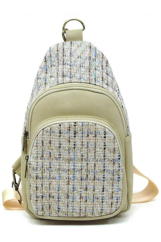 Tweed Sling Bag Backpack.