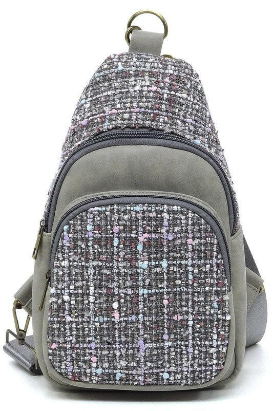Tweed Sling Bag Backpack.