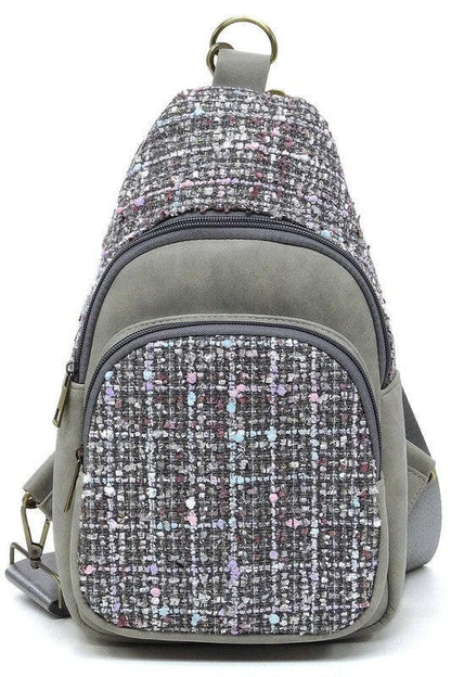 Tweed Sling Bag Backpack.