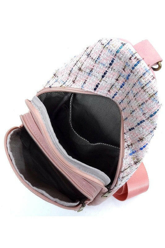 Tweed Sling Bag Backpack.