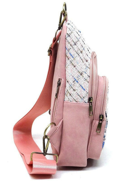 Tweed Sling Bag Backpack.