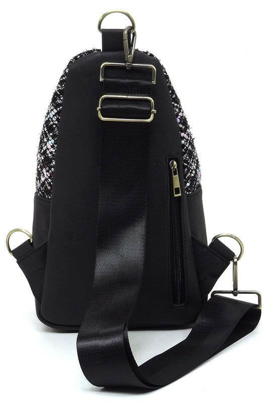 Tweed Sling Bag Backpack.