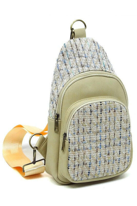 Tweed Sling Bag Backpack.