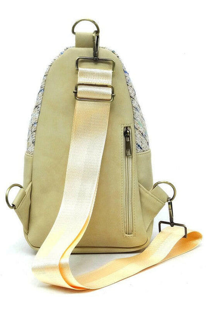Tweed Sling Bag Backpack.