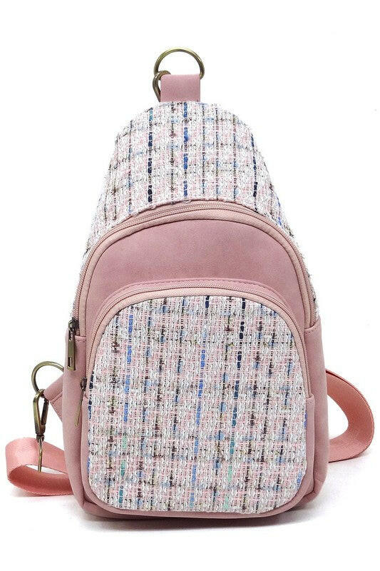 Tweed Sling Bag Backpack.
