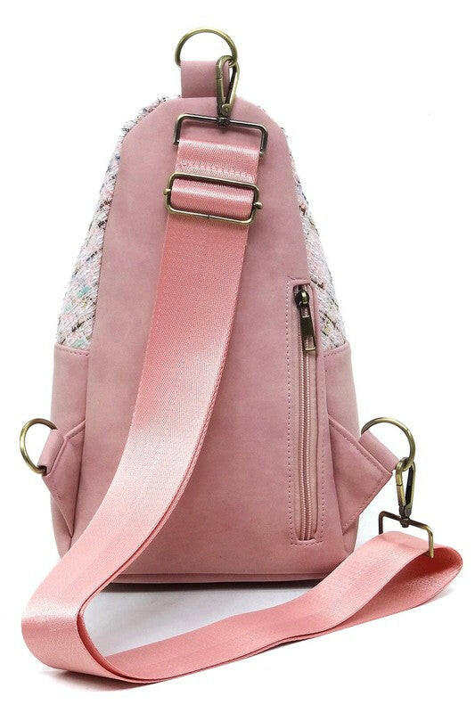 Tweed Sling Bag Backpack.