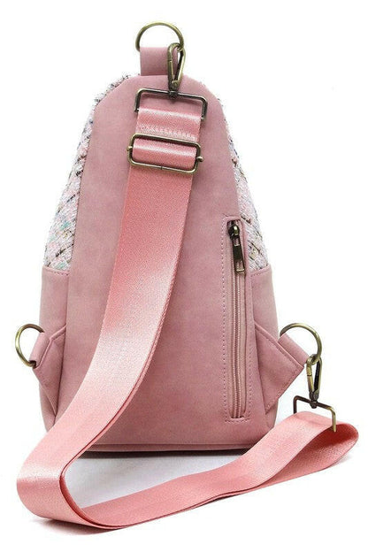 Tweed Sling Bag Backpack.