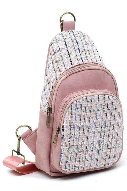Tweed Sling Bag Backpack.
