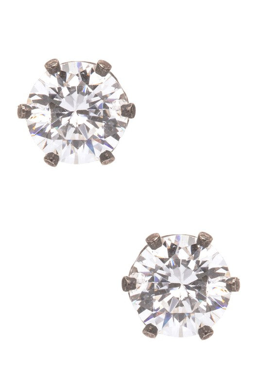 Cubic Zirconia Round Studs 5mm