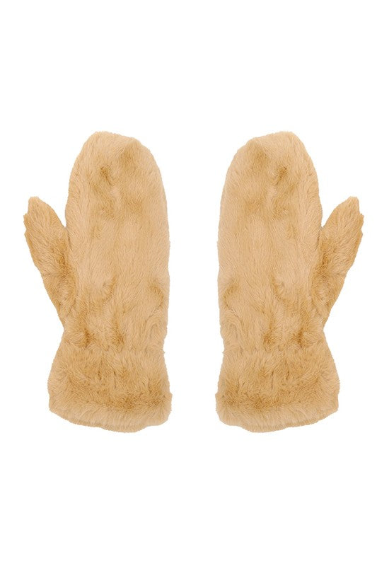 Faux Fur Mitten Gloves