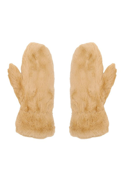 Faux Fur Mitten Gloves