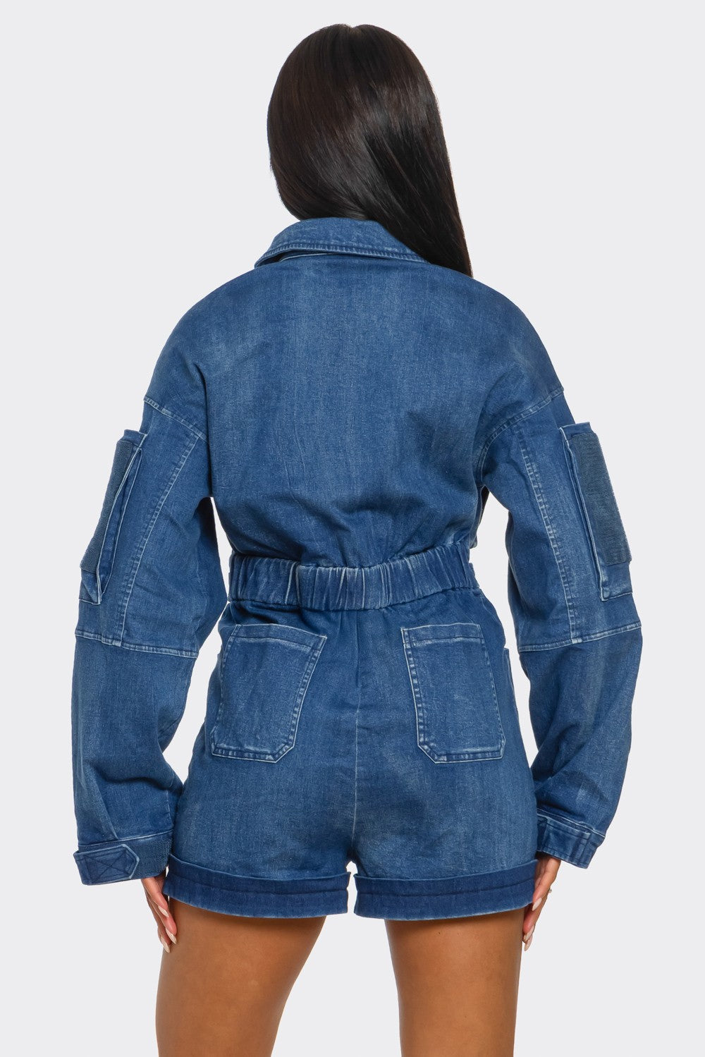 Utility Belted Khaki Romper – Cargo Pocket Detail