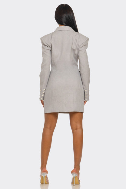 Monet Pearl Embellished Blazer Dress