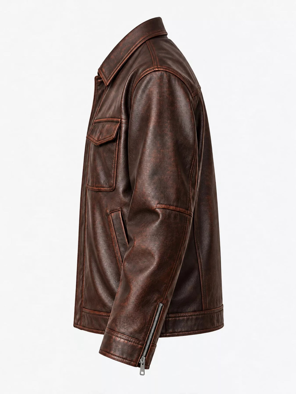 Leather Jacket with Flap Pockets — alternate product view | KRIFFA