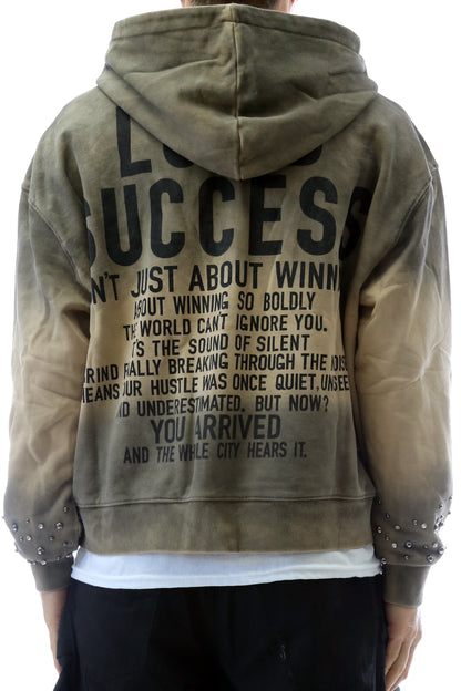 French Terry Long Sleeve Crop Top Full Zip Hoodie