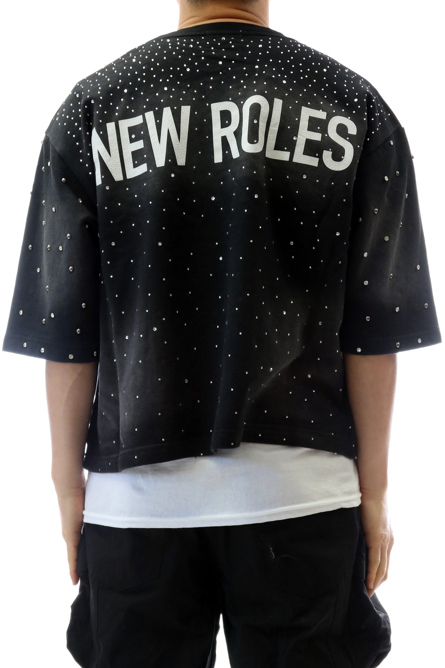 French Terry 3/4 Sleeve Crop Top Tee