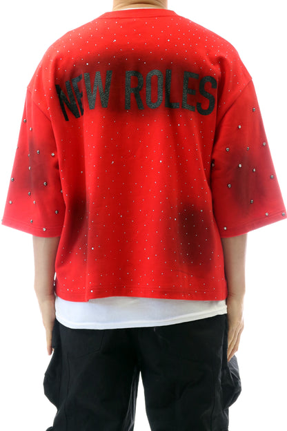 French Terry 3/4 Sleeve Crop Top Tee