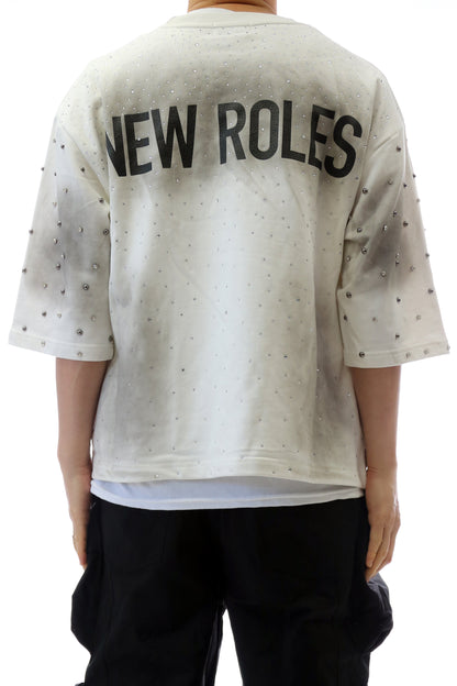 French Terry 3/4 Sleeve Crop Top Tee
