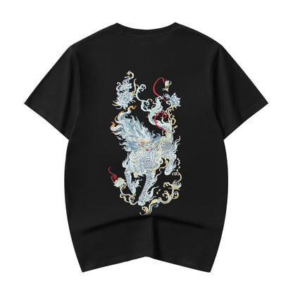 Blue Kirin Embroidered Tee
