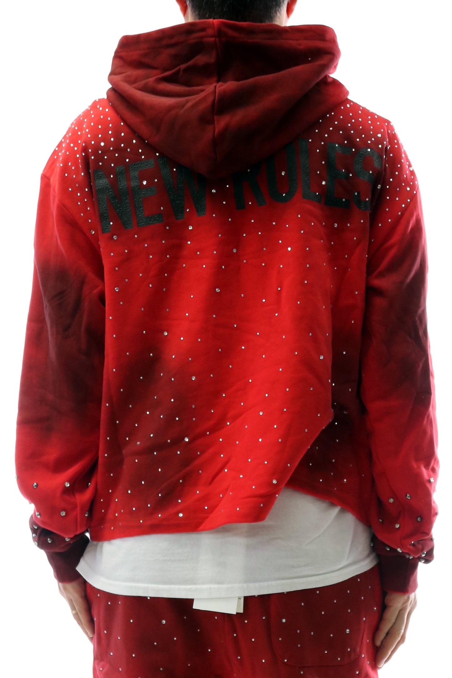 French Terry Long Sleeve Crop Top Pullover Hoodie