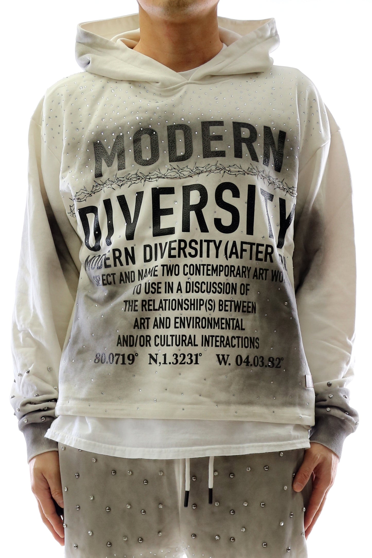 French Terry Long Sleeve Crop Top Pullover Hoodie