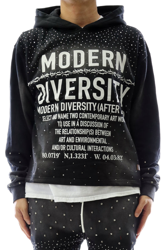 French Terry Long Sleeve Crop Top Pullover Hoodie