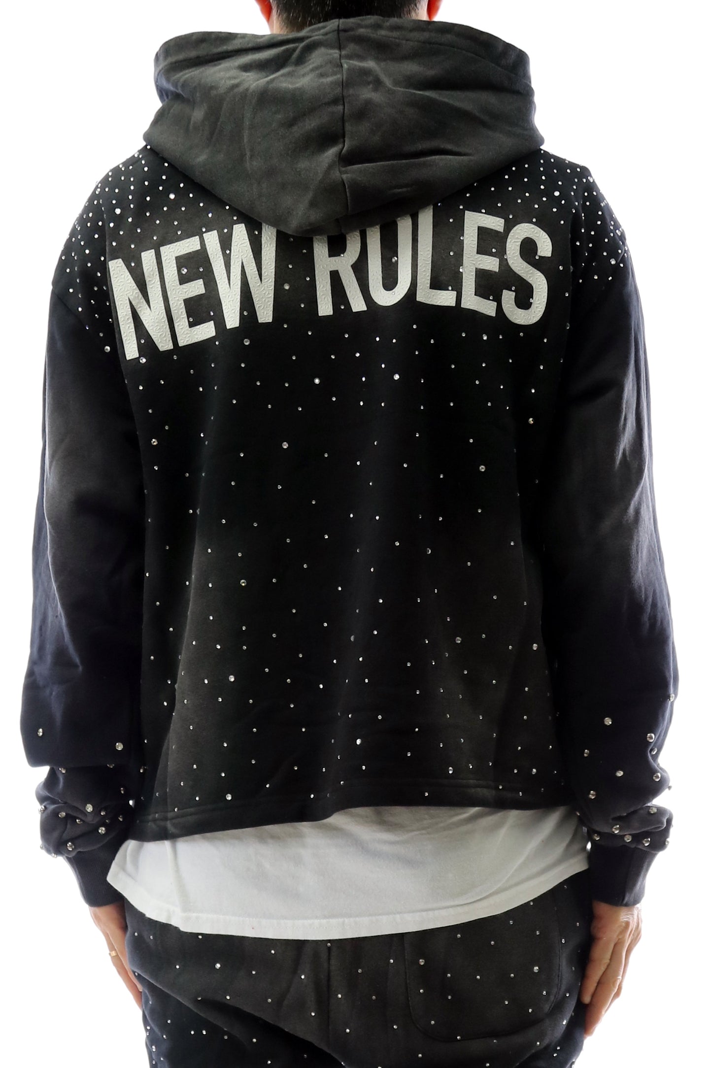 French Terry Long Sleeve Crop Top Pullover Hoodie
