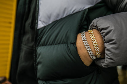 Studded Cuban Bracelet | Gold & Silver