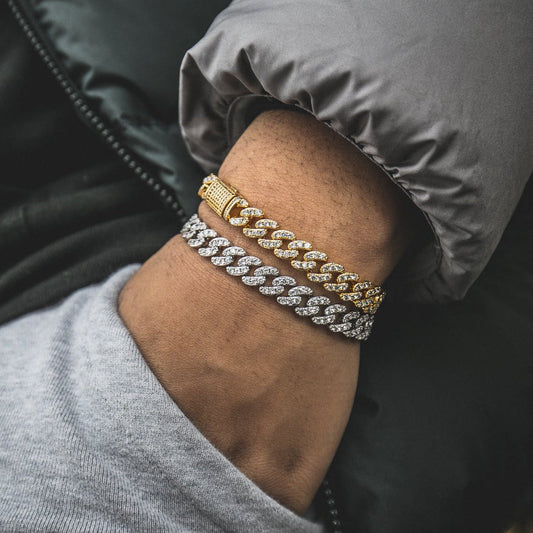 Studded Cuban Bracelet | Gold & Silver