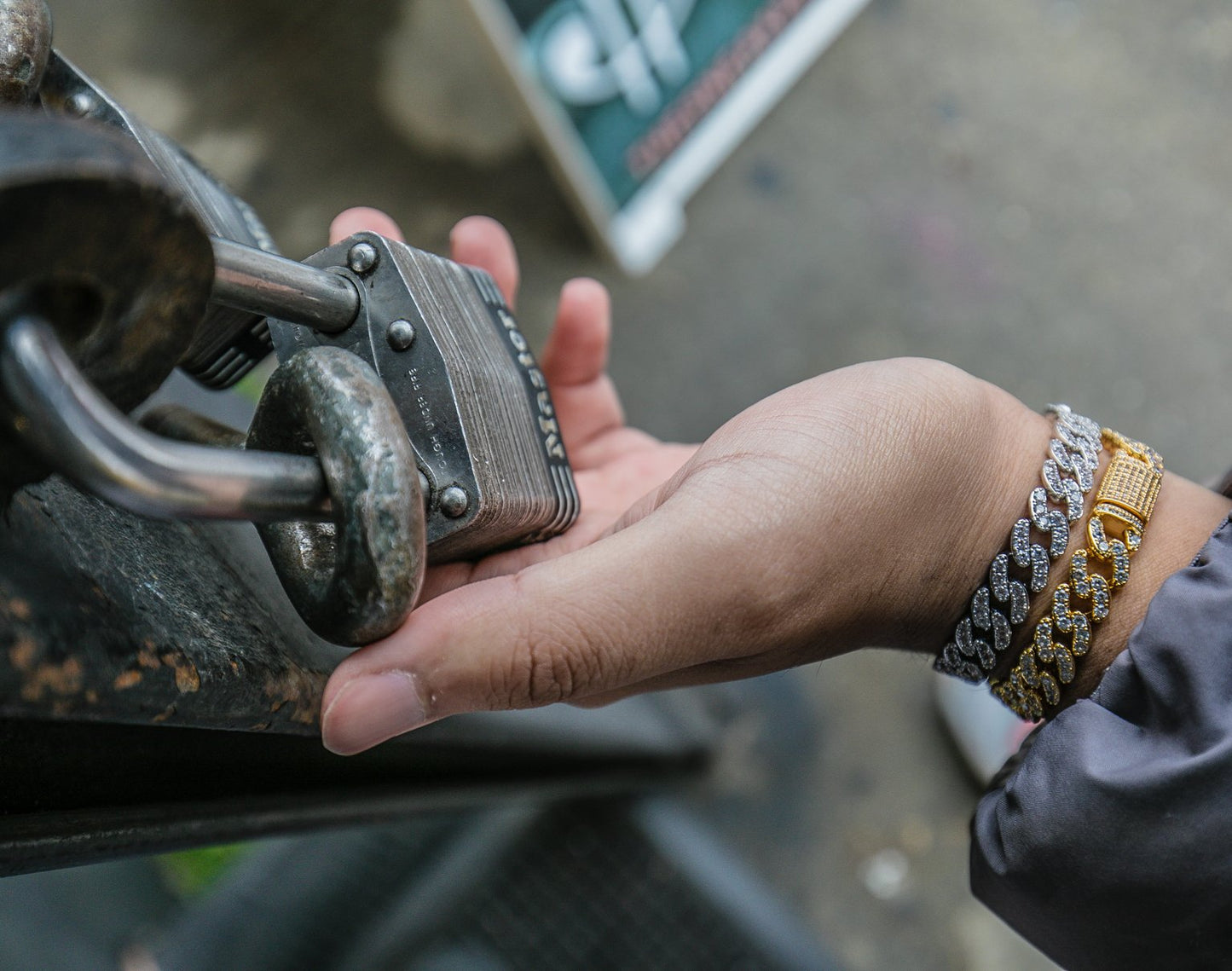 Studded Cuban Bracelet | Gold & Silver